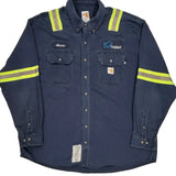 Quincy Carhartt Striped Shirt - 2XL Navy Cotton