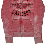 Harley Davidson Studded Hoodie - Medium Red Cotton Blend