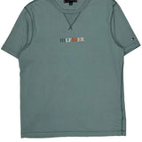 Tommy Hilfiger Spellout T-Shirt - Medium Green Cotton