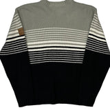 Southpole Striped Sweater - Medium Black Cotton