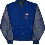 Lake Zurich Flames Rennoc Football Varsity Jacket - Medium Blue Wool Blend