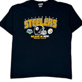Made In USA Reebok Nfl T-Shirt - Large Black Cotton