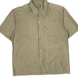 Quiksilver Checked Short Sleeve Shirt - XL Beige Cotton