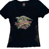 Harley Davidson Graphic T-Shirt - XL Black Cotton