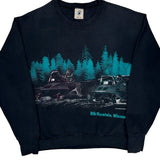 Made In USA Delta Rib Mountain, Wisconsin Sweatshirt - Large Black Cotton Blend