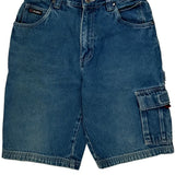 Age 10 Fubu Cargo Denim Shorts - 26W 9L Blue Cotton