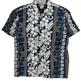The Hawaiian Original Floral Hawaiian Shirt - Large Blue Cotton