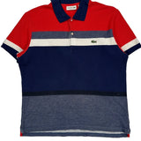 Lacoste Striped Polo Shirt - Large White Cotton