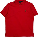 Polo By Ralph Lauren Slim Fit Polo Shirt - Medium Red Cotton