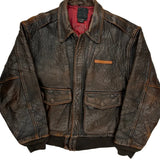 70S Avirex Flight Leather Jacket - Large Brown Leather