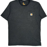 Carhartt Striped T-Shirt - Medium Black Cotton