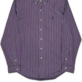 Ralph Lauren Striped Shirt - Large Purple Cotton