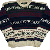 American Eagle Fair Isle Sweater - Medium Multicoloured Cotton
