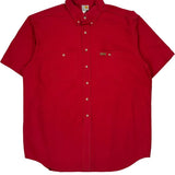 Double Pocket Carhartt Short Sleeve Shirt - Large Red Cotton