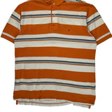 Tommy Hilfiger Striped Polo Shirt - Large White Cotton