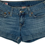 True Religion Mini Denim Shorts - 33W US 6 Blue Denim