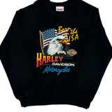 Born In The USA Harley Davidson Graphic Sweatshirt - XL Black Cotton