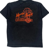 Age 10-12 Myrtle Beach Hanes Graphic T-Shirt - Medium Black Cotton