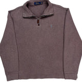 Polo By Ralph Lauren 1/4 Zip - Large Brown Cotton