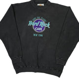 New York Hard Rock Cafe Graphic Sweatshirt - Large Black Cotton Blend