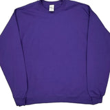 Hanes Blank Sweatshirt - Large Purple Cotton