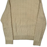 Merino And Angora Polo By Ralph Lauren Cable Knit Sweater - XL Cream Merino Wool Blend