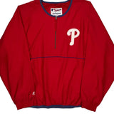 Philadelphia Phillies Majestic Mlb Baseball Jacket - XL Red Polyester