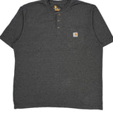 Carhartt Henley T-Shirt - XL Gray Cotton