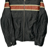 Wilsons Leather Striped Leather Jacket - Large Black Leather