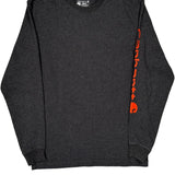 Carhartt Spellout Long Sleeve T-Shirt - Small Gray Cotton