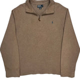 Polo By Ralph Lauren 1/4 Zip - 2XL Brown Cotton