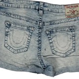 True Religion Mini Denim Shorts - 29W UK 10 Light Wash Denim