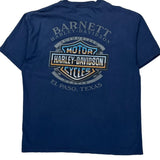 Harley Davidson Graphic T-Shirt - Large Blue Cotton