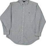 Ralph Lauren Striped Shirt - Large Blue Cotton