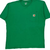 Carhartt T-Shirt - Large Green Cotton