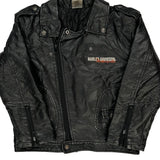 Age 6 Harley Davidson Graphic Leather Jacket - XS Black Polyurethane
