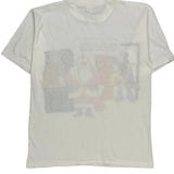 Single Stitch Santa Funny Dolphin Christmas T-Shirt - Small White Cotton