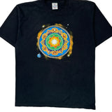 Single Stitch Cultural Mandala Design Alore Graphic T-Shirt - XL Black Cotton