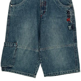 Age 8 Attitude Graphic Denim Shorts - Small Blue Cotton