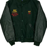 Made In USA Holloway College Varsity Jacket - Large Green Wool Blend