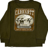Age 5 Carhartt Graphic Long Sleeve T-Shirt - XS Green Cotton