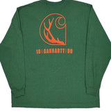 Loose Fit Carhartt Long Sleeve T-Shirt - 2XL Green Cotton