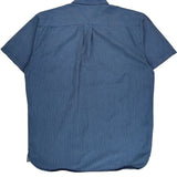 Tommy Hilfiger Striped Short Sleeve Shirt - Large Blue Cotton
