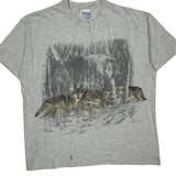 Single Stitch Guitar Print Hanes Graphic T-Shirt - 2XL Gray Cotton