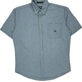 Chaps Ralph Lauren Short Sleeve Shirt - Medium Blue Cotton