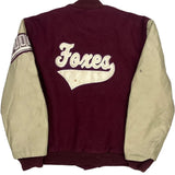 Foxes Neff College Varsity Jacket - Large Beige Leather