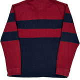 Kids Tommy Hilfiger Striped Rugby Shirt - Large Red Cotton