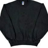 90'S Blank Made In USA Russell Athletic Sweatshirt - Large Black Cotton Blend