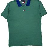 Tommy Jeans Striped Polo Shirt - XL Blue Cotton