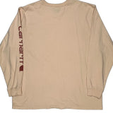 Spellout Carhartt Long Sleeve T-Shirt - 2XL Beige Cotton
